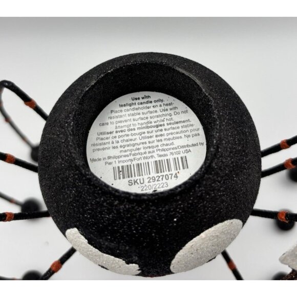 Pier 1 Glitter Halloween Spider Candle Holder Set of 2 Tea light - Picture 5 of 11